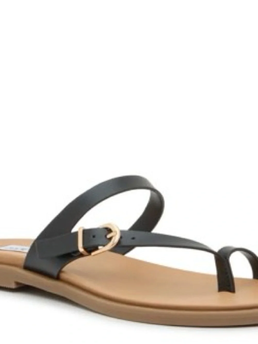 Steve Madden Black Strappy Buckle Slide Sandals